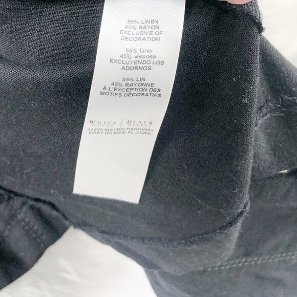 WHBM Black Linen Motorcycle Light shoulder Padding Jacket Size 8 NEW - Picture 5 of 5